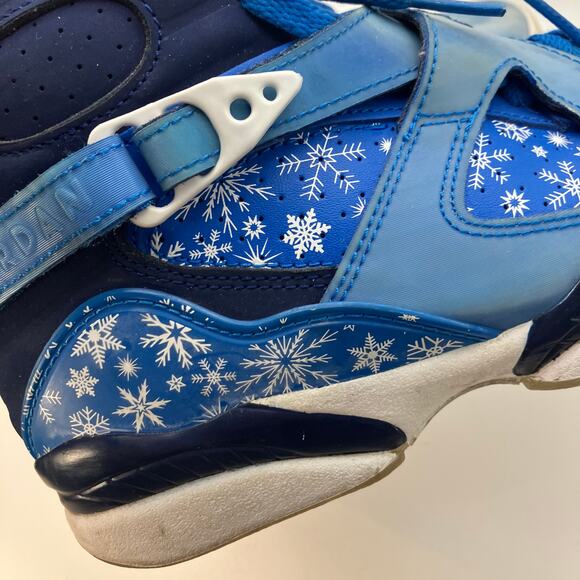 Nike Air Jordan 8 Retro GS Snowflake Blue White 305368-400 Youth Size 4.5Y Rare - Picture 8 of 11